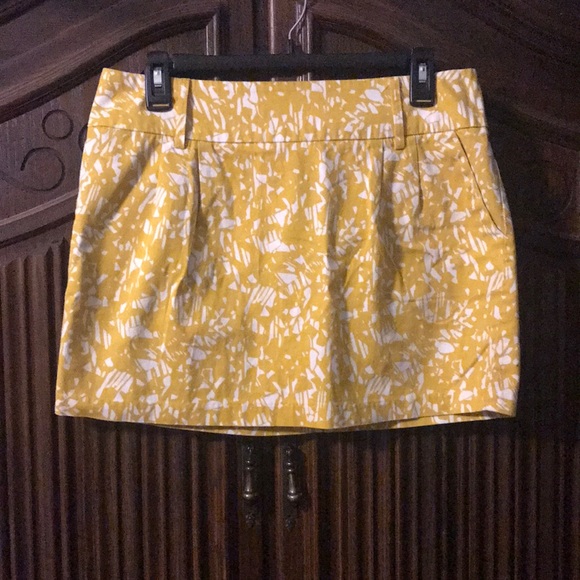 Sunny Summer Yellow Cotton Zip Up Mini Skirt - Picture 1 of 6